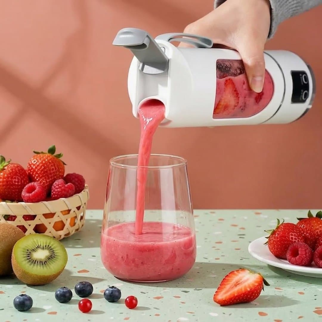 Mixeur et extracteur de jus portable rechargeable par USB - Facile à nettoyer - Capacité de 300 ml à 500 ml - 3