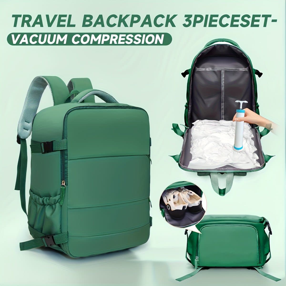 Sac à Dos de Voyage à Compression Sous Vide avec Pompe à Vide