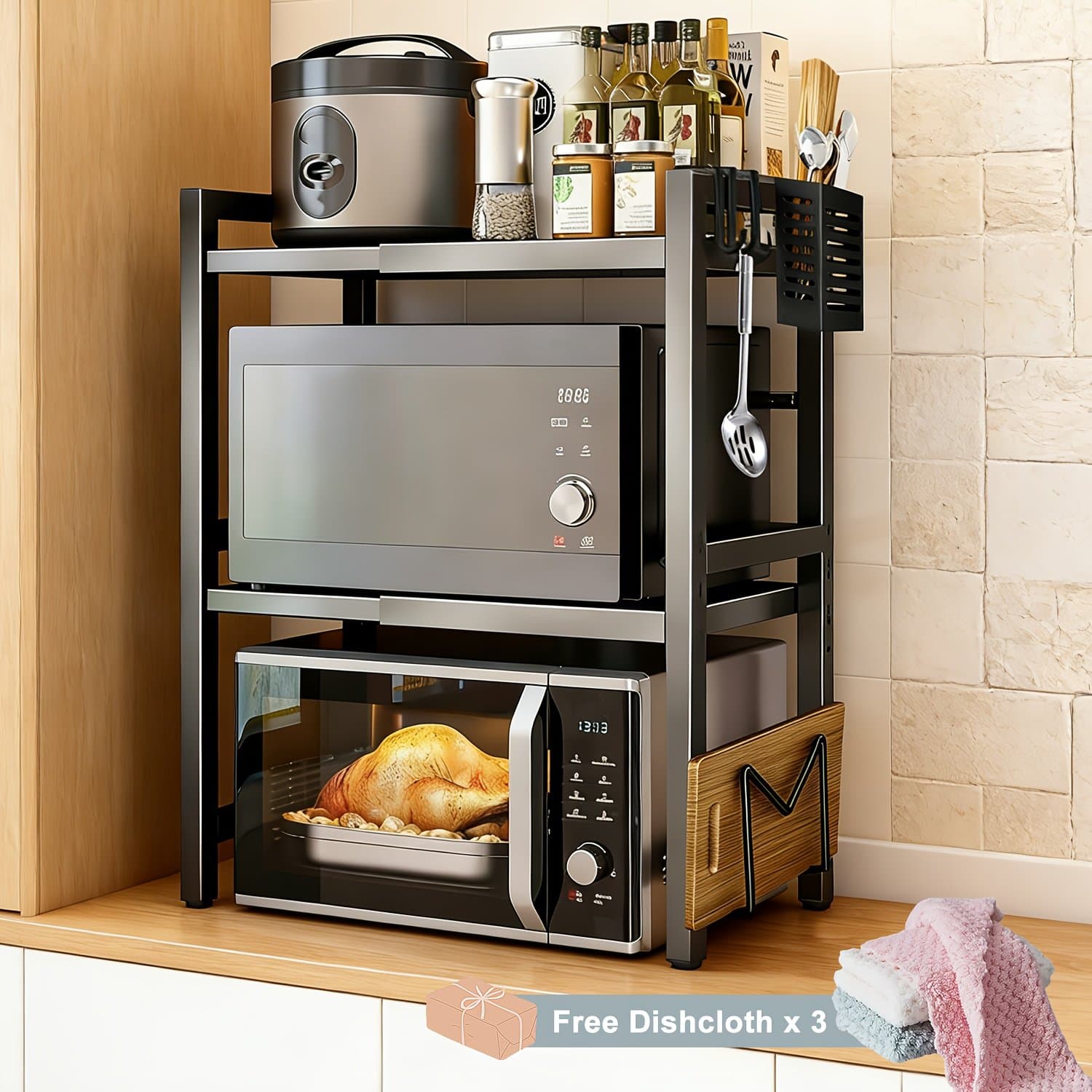 Étagère de four à micro-ondes extensible en acier au carbone